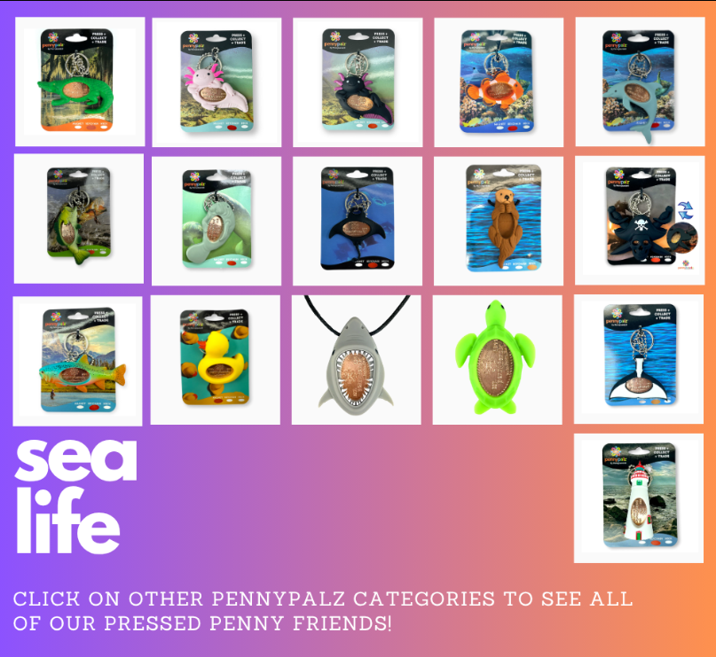 lizzard klapprad penny Sea Life PennyPalz™ – Pressed Penny Holders – pennybandz